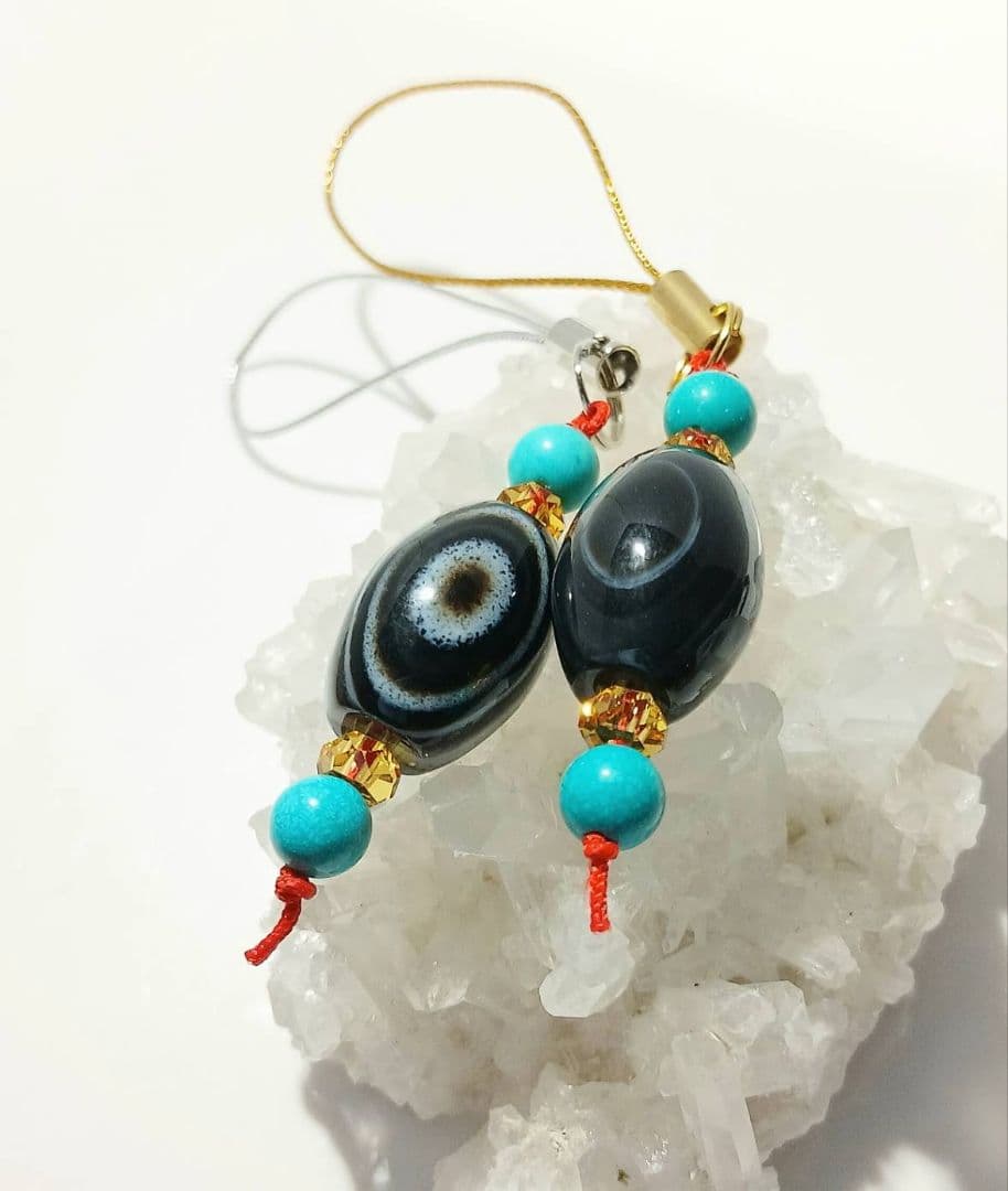 #pokoran（足首ブレス・天眼石キーホルダー）3点セット