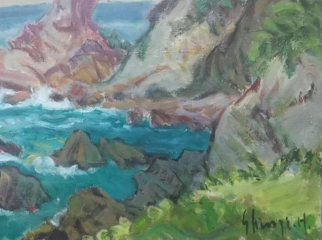 P10「鳥渡る」 油絵 絵画