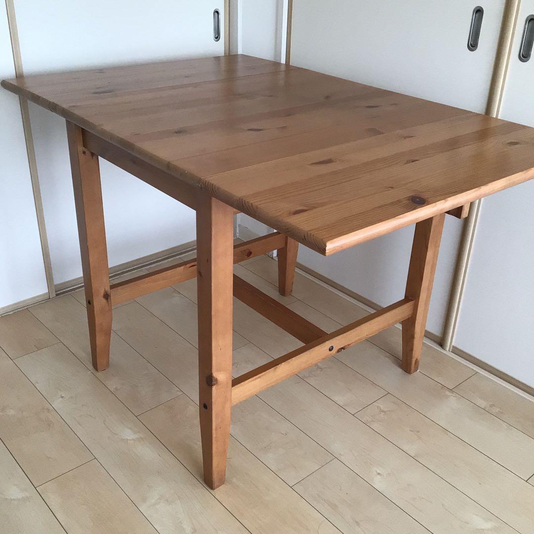 IKEA <限界価格> ダイニングテーブル ドロップリーフ式　天板の広さ調整可