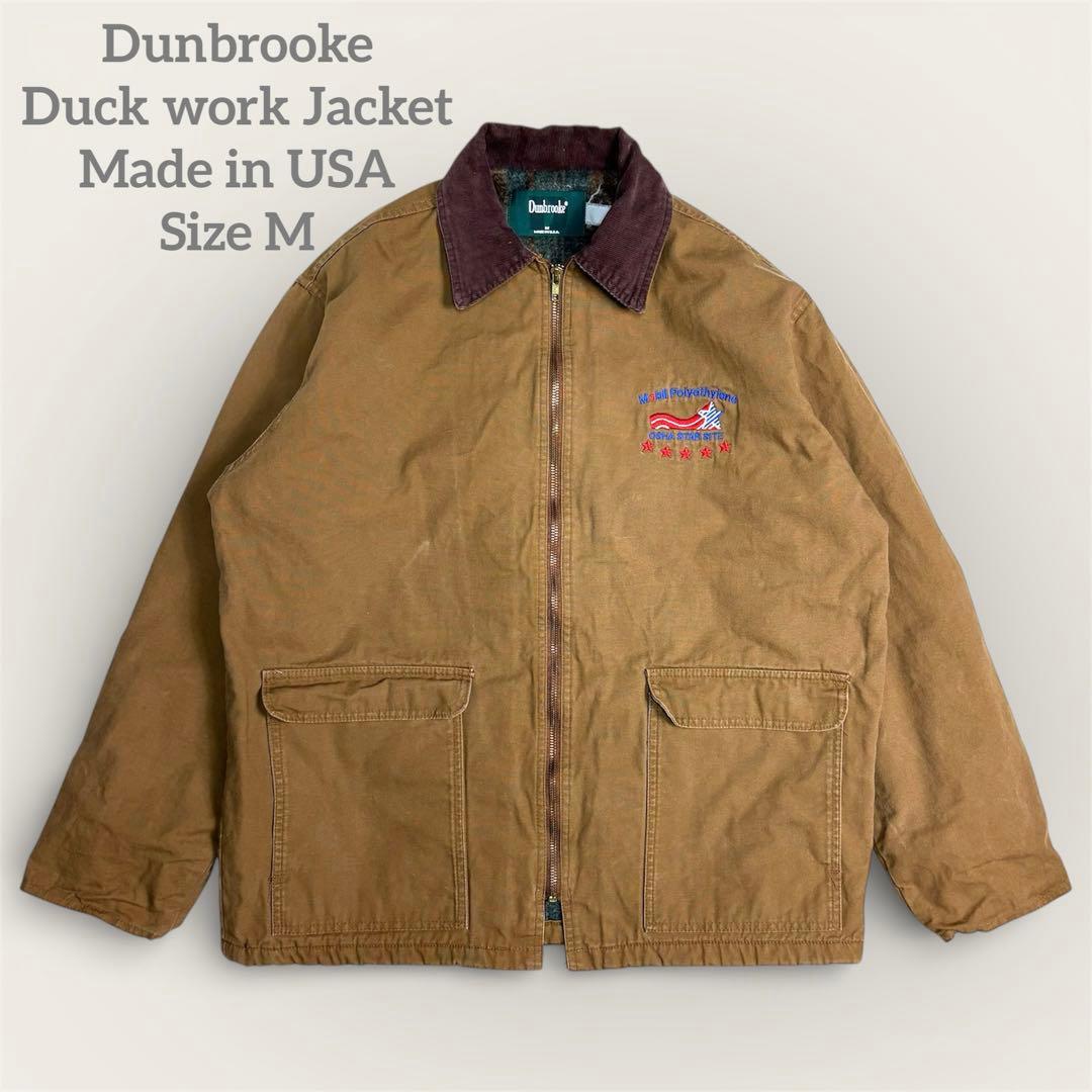 USA製ダンブルック ダックワークジャケット 企業ロゴ襟コーデュロイMキャメル