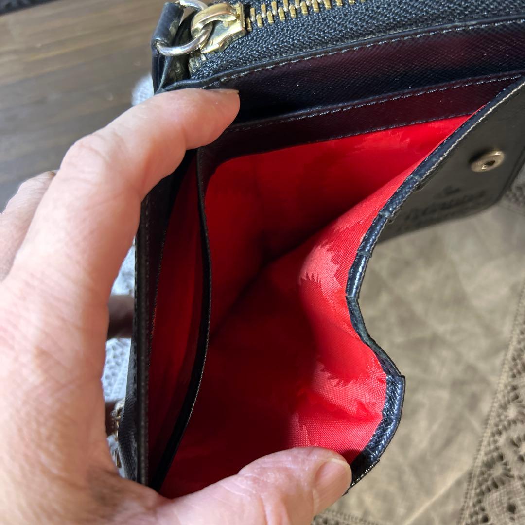 ヴィヴィアンウエストウッド オーブ 二つ折り ラウンドファスナー 財布 ブラック