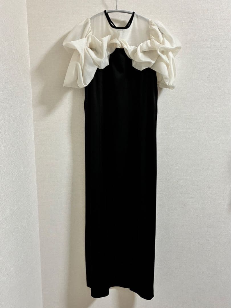 FRAY I.D⭐︎【着用画像有り】フリルスリーブコンビドレス【結婚式参列ドレス】