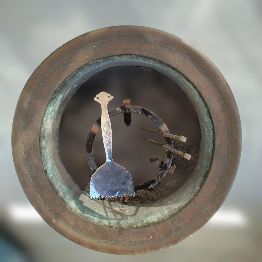 古美術　古銅造　獣足 唐獅子　火鉢