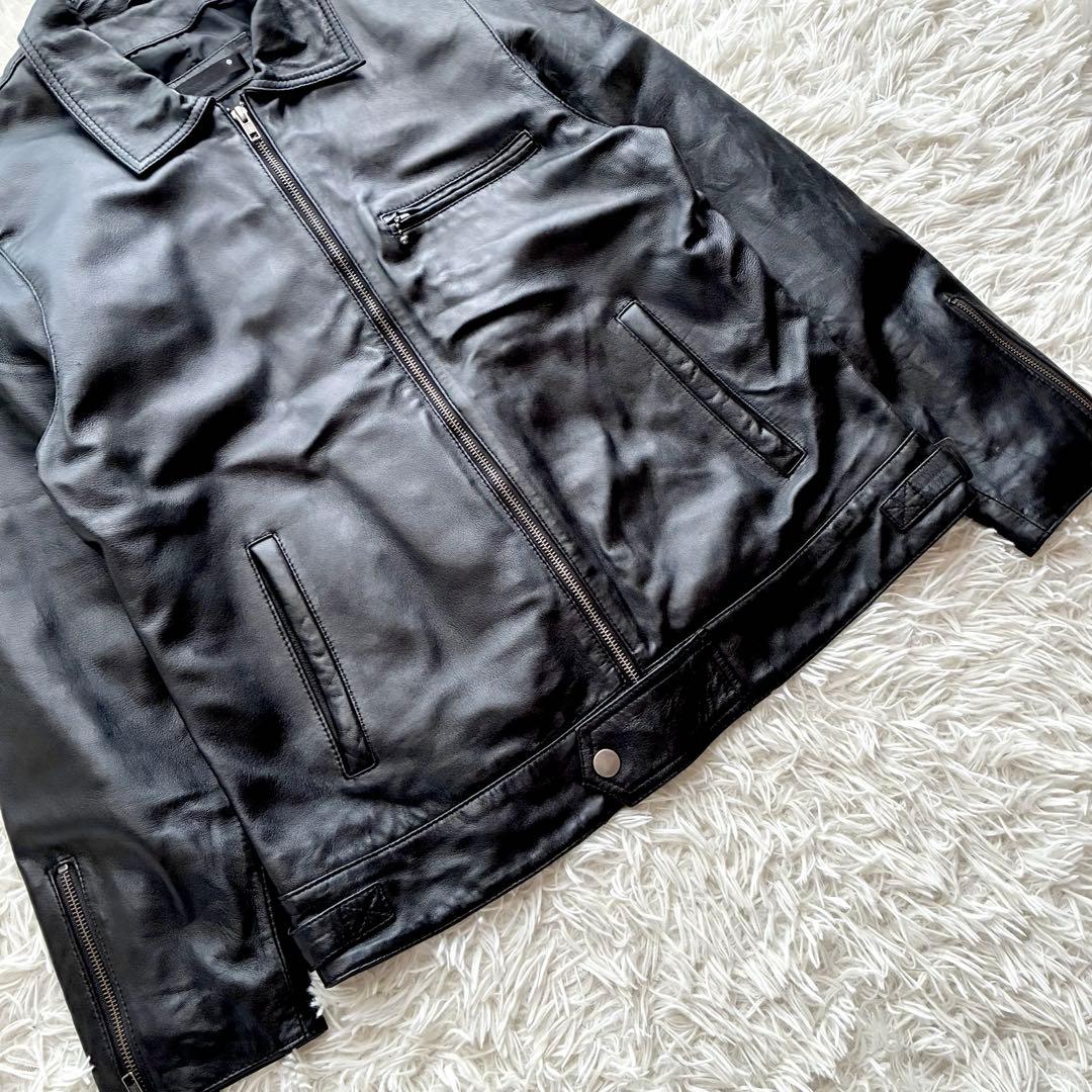 美品XL◎Liugoo Leathers 羊革 ラムレザー ジャケット シングル