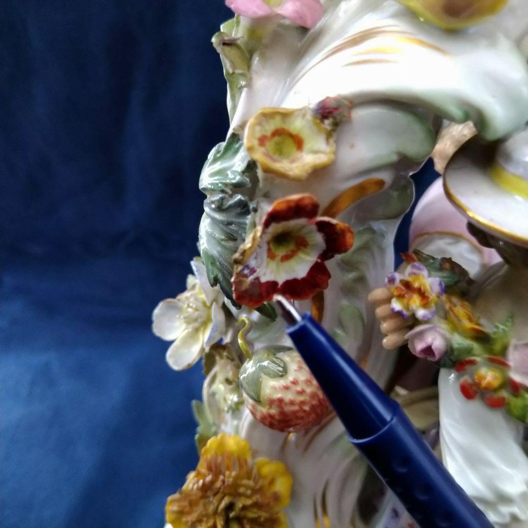 ✤1924年以前マイセン(Meissen)のキャンドルスタンド✤『春夏の寓意』✤