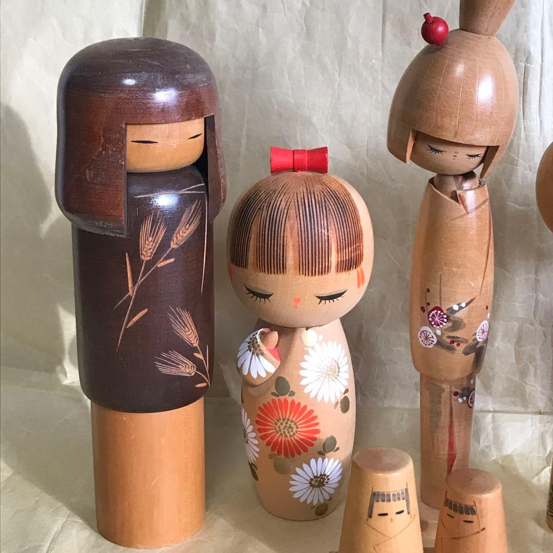 こけしセット民芸品　置物　日本　人形伝統工芸品インテリア こけし