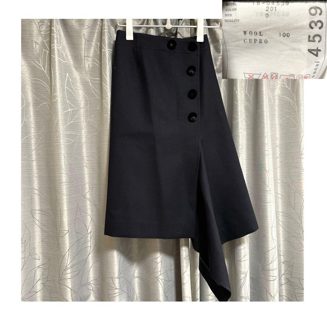 【名作】sacai 変形デザイン ウール スカート 19AW ブラック
