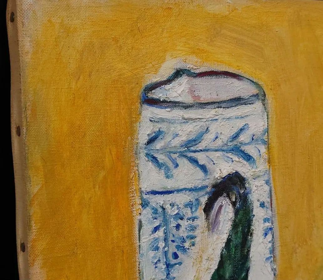 菅村武次郎作の静物画《栗と水差し》