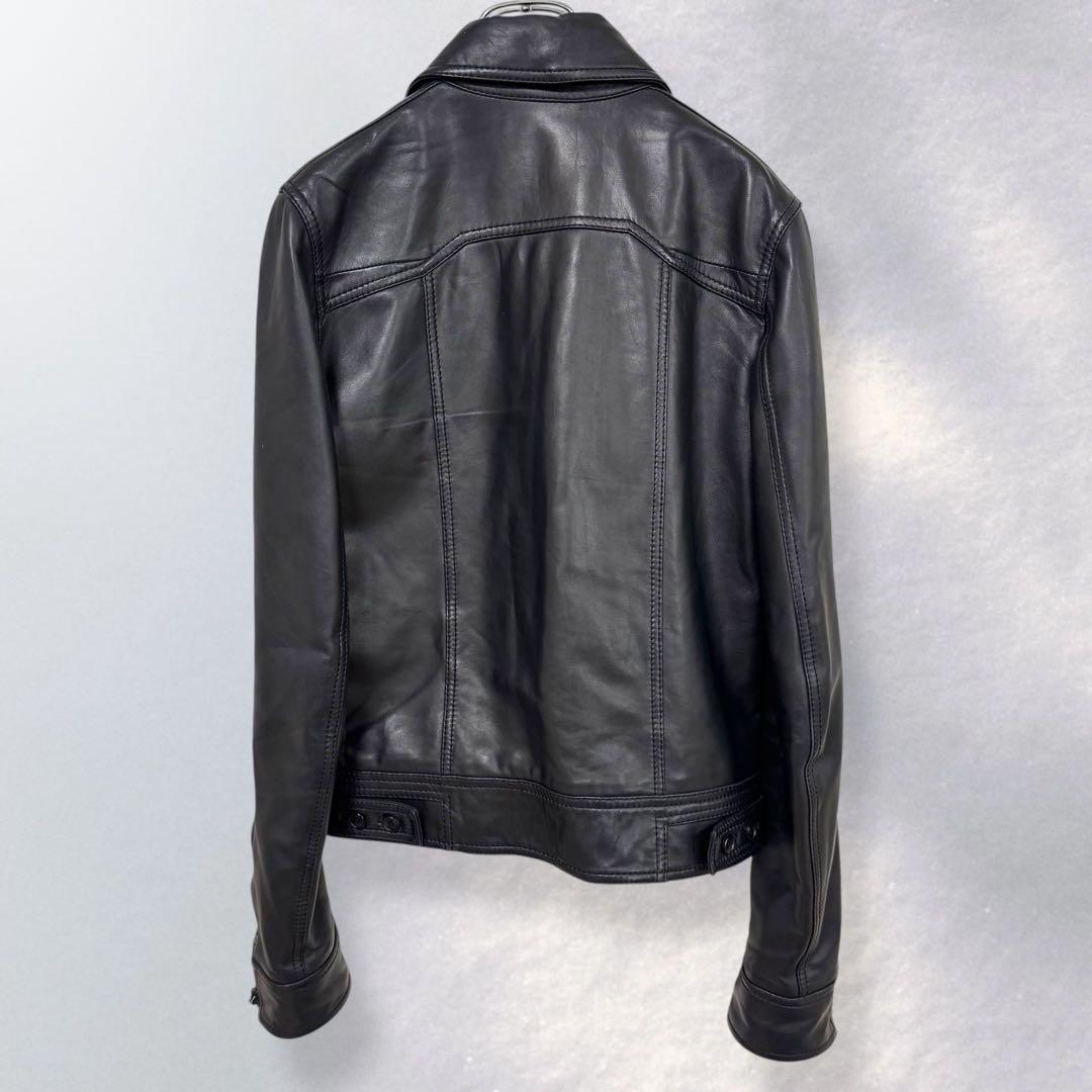 スタッドオム レザージャケット ライダース 4ポケット ジップアップ《i557