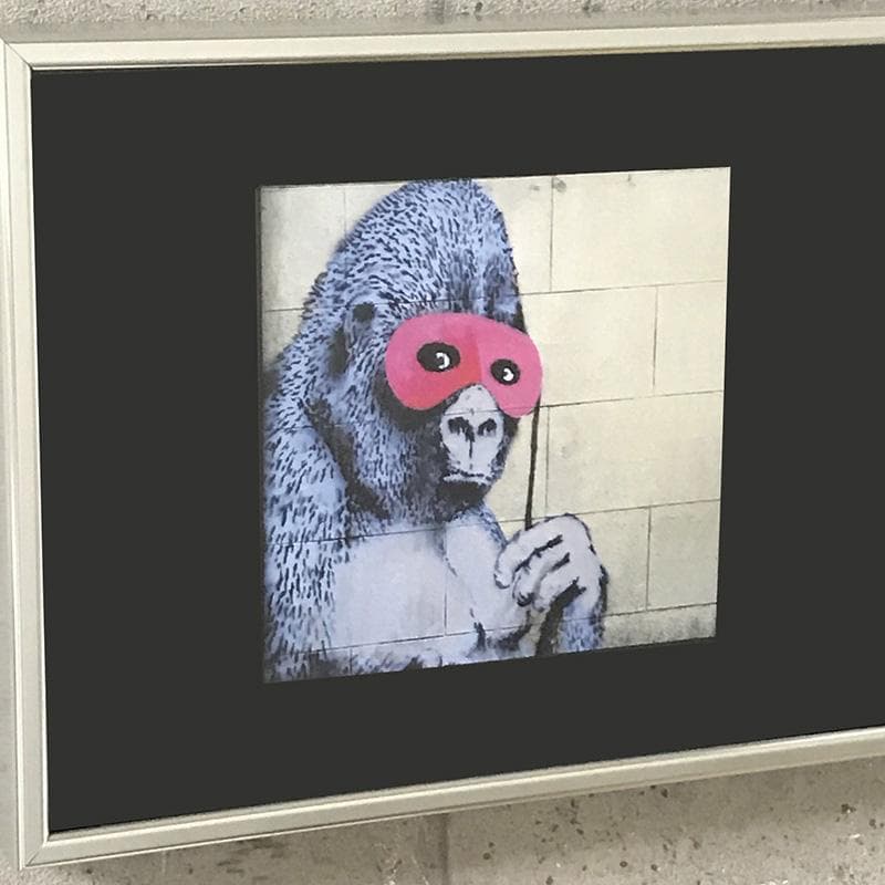 限定特殊マット額装品/バンクシー Gorilla in a Pink Mask