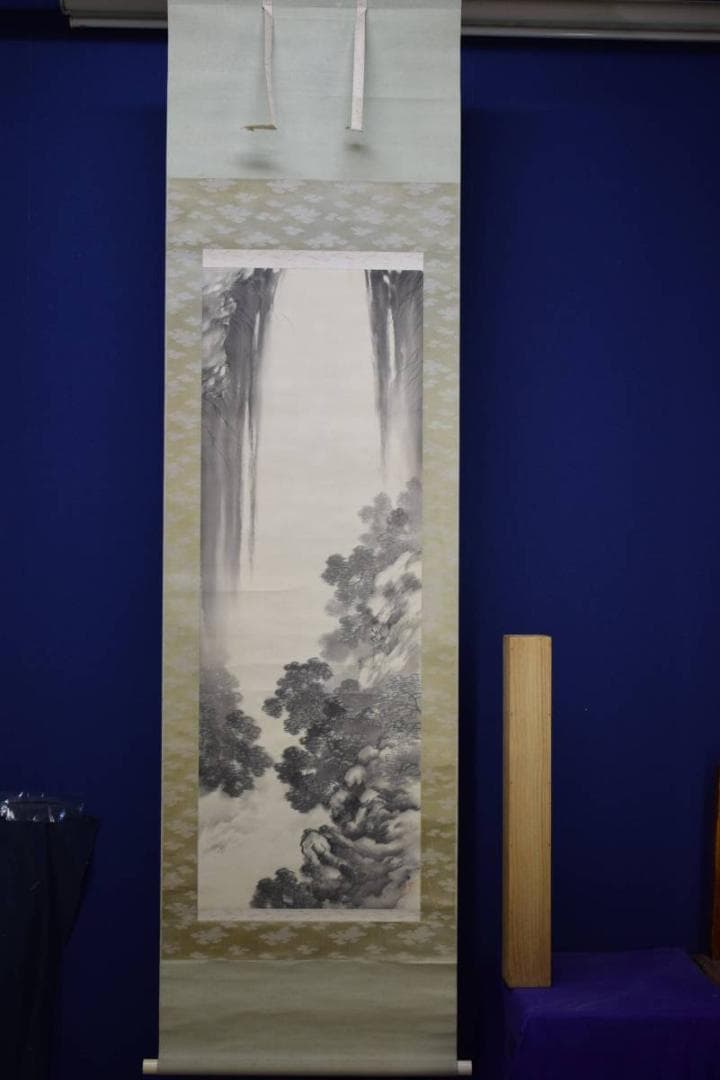 真作/秋華/瀧図/布袋屋掛軸HD-696