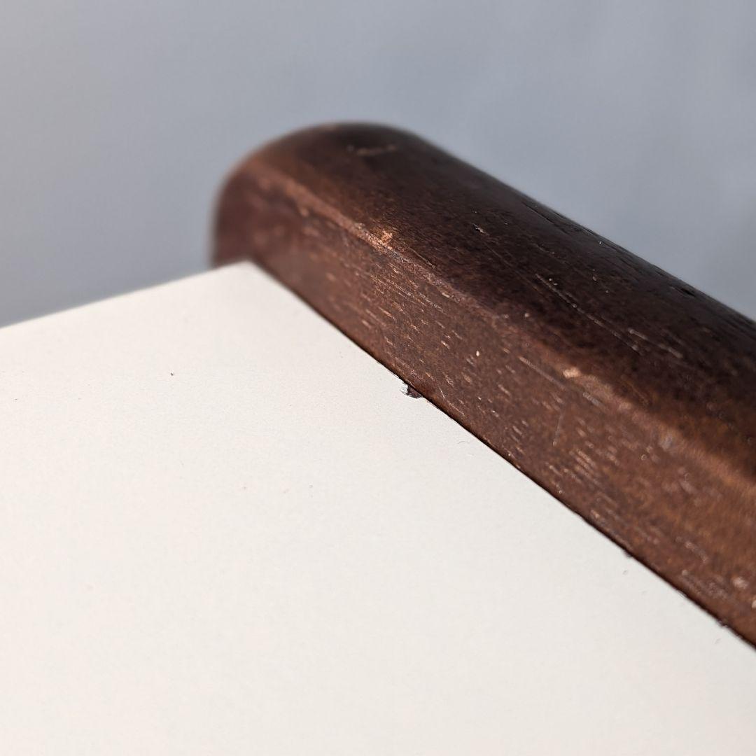 【古家具】カリモク 白い天板 ウォルナット色のカフェテーブルB　サイドテーブル