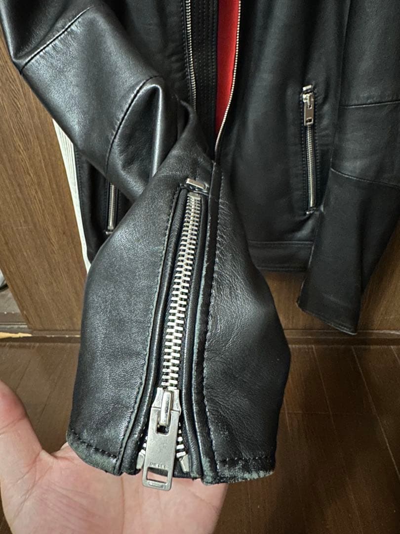 DIESEL レザーシングルライダースジャケット