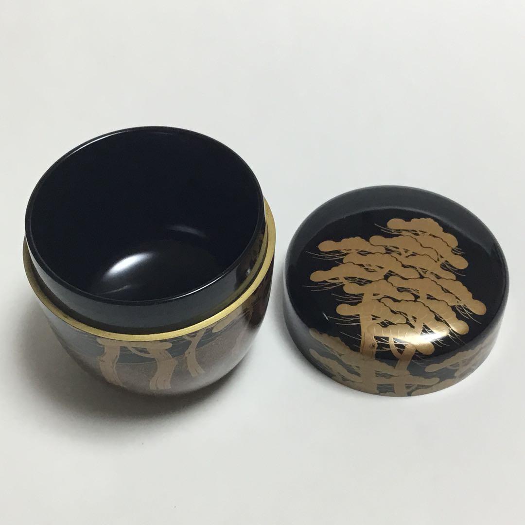 中棗 黒 老松 桂寛作 茶道具 古物品