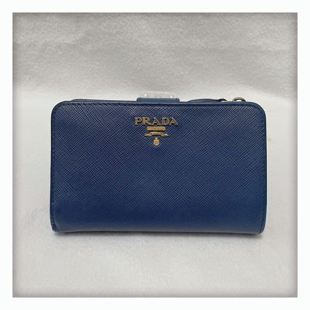 【しょう】 レア ギャランティカード有 プラダ 二つ折り財布 マルチカラー