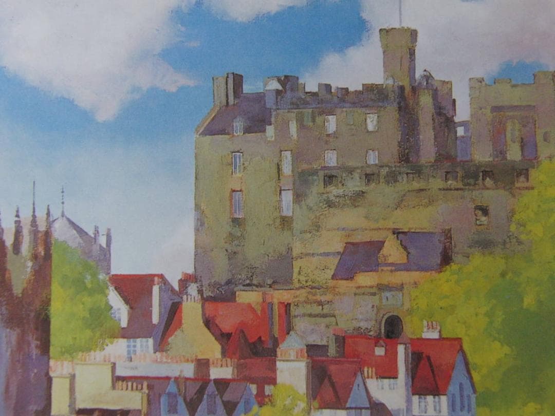 宮下実、【エジンバラ】、希少な額装用画集より、新品額装付