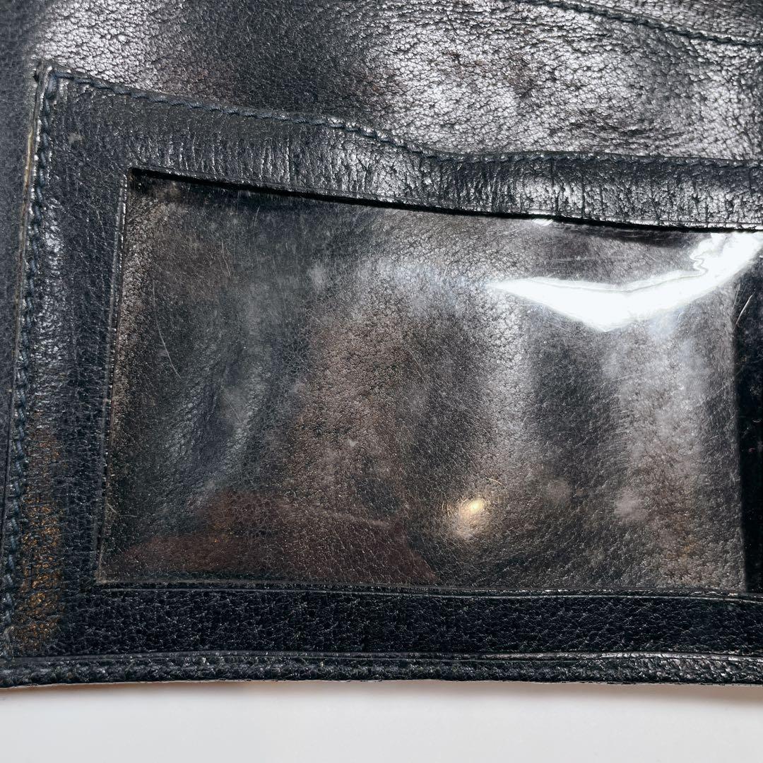 GUCCI　オールドグッチ　シェリーライン　GG柄　PVC　レザー　三つ折り財布