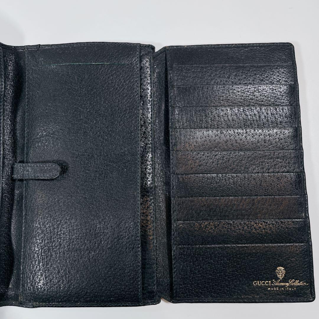 GUCCI　オールドグッチ　シェリーライン　GG柄　PVC　レザー　三つ折り財布