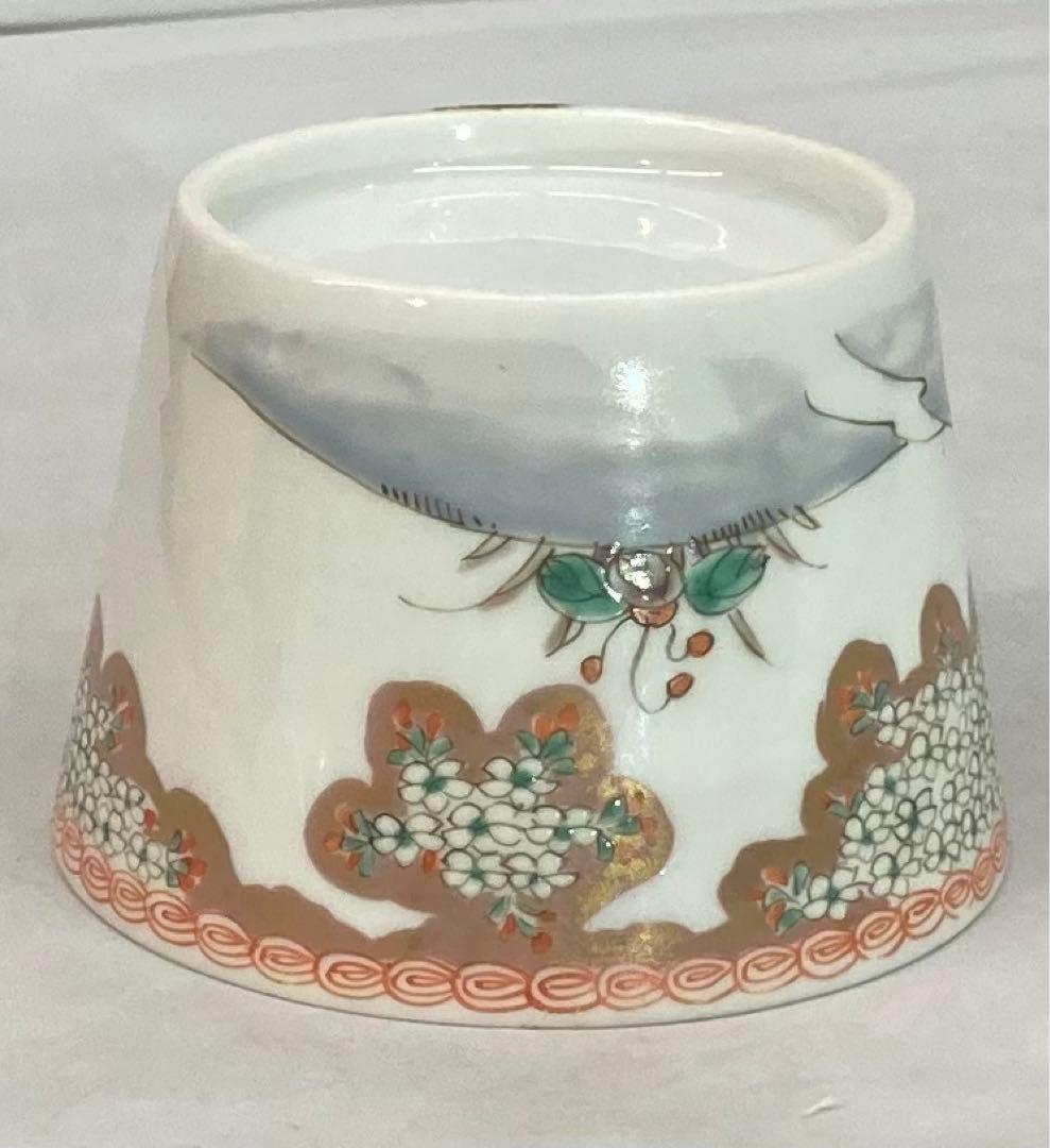 B127s 錦桜樹に馬図建水　有田焼　伊万里焼　茶こぼし　箱無し