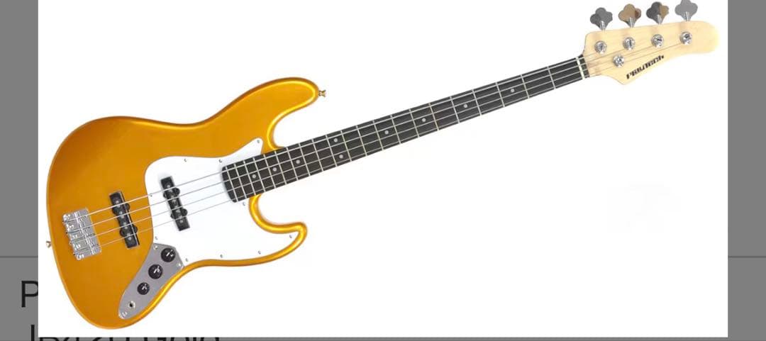 Playtech ゴールド ベースギター　即日発送