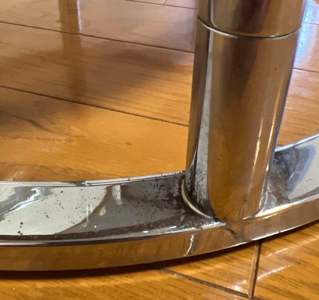 ミッドセンチュリー 丸型 ラウンドテーブル ヴィンテージ 強化ガラス 4段