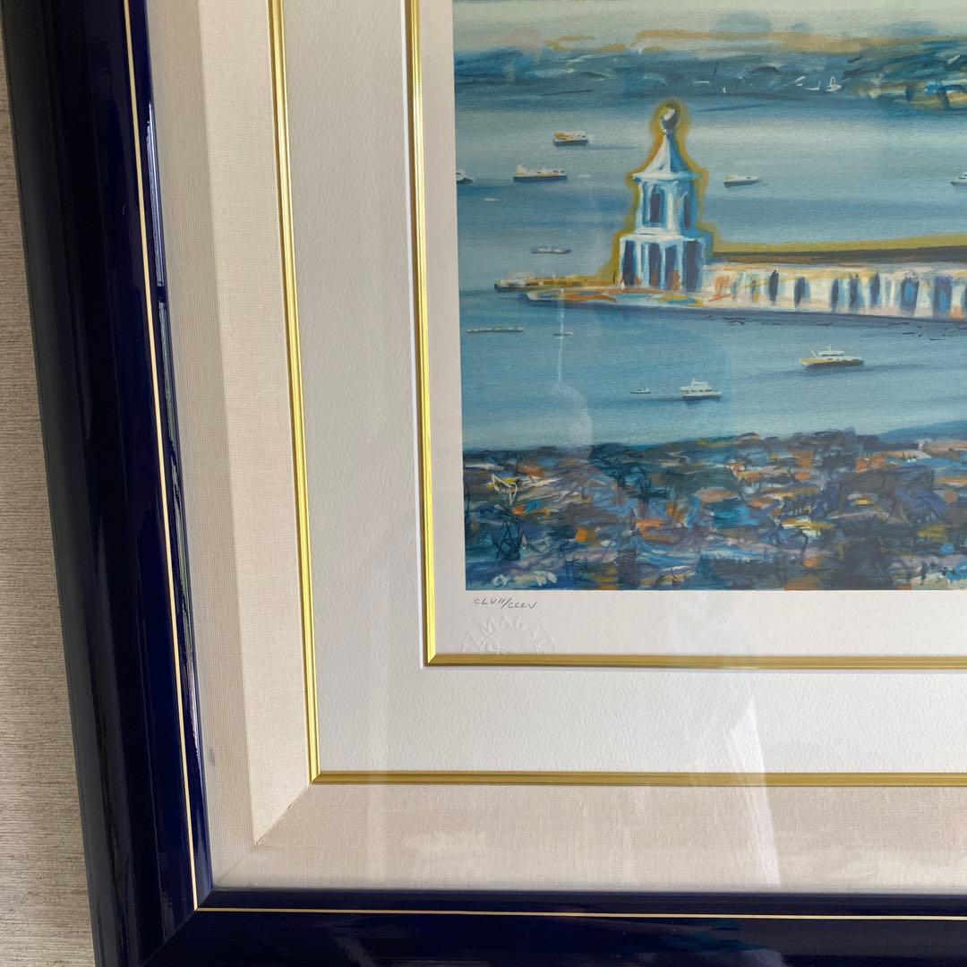 ベニスの思い出　ヒロヤマガタ　シルクスクリーン 風景画 大きめ 黒フレーム