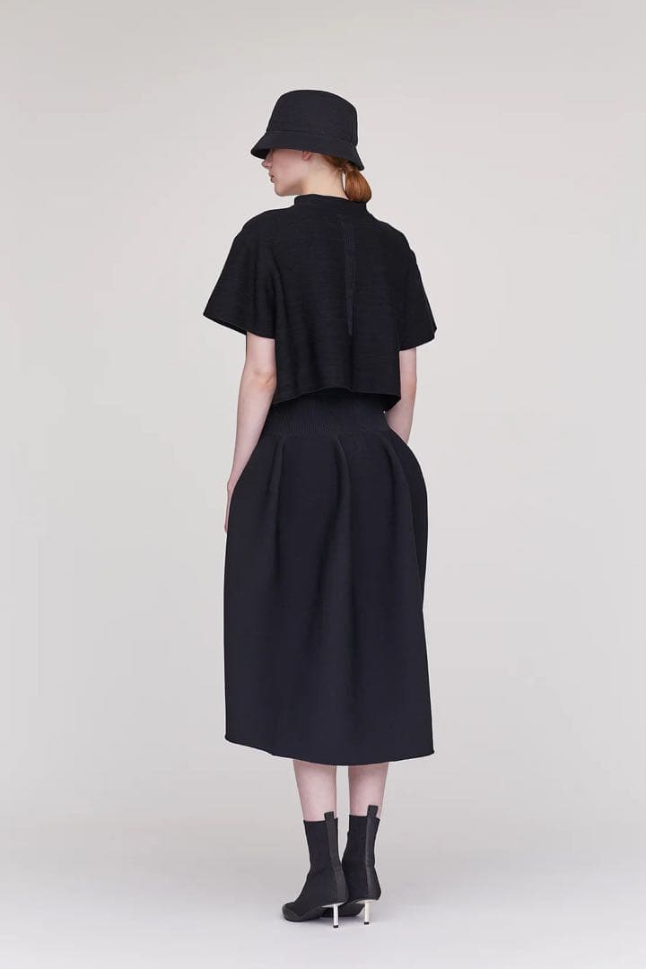 CFCL POTTERY ROUNDED HEM SKIRT スカート 黒