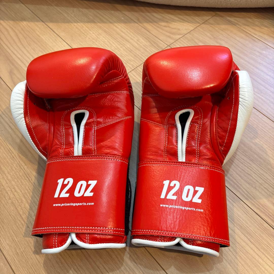 PRIZE RING ボクシンググローブ 12 oz レッド&ホワイト