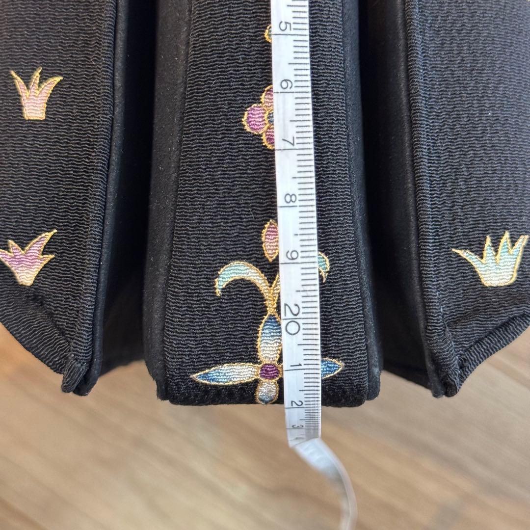 未使用品　利休バッグ　訪問着　帯地　和装バック　着物　岡重　OKAJIMA 黒