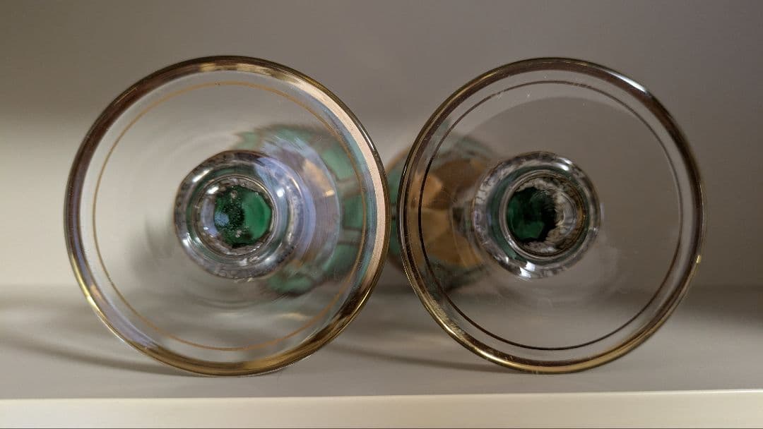 ワイングラス　ボヘミアン　グリーン