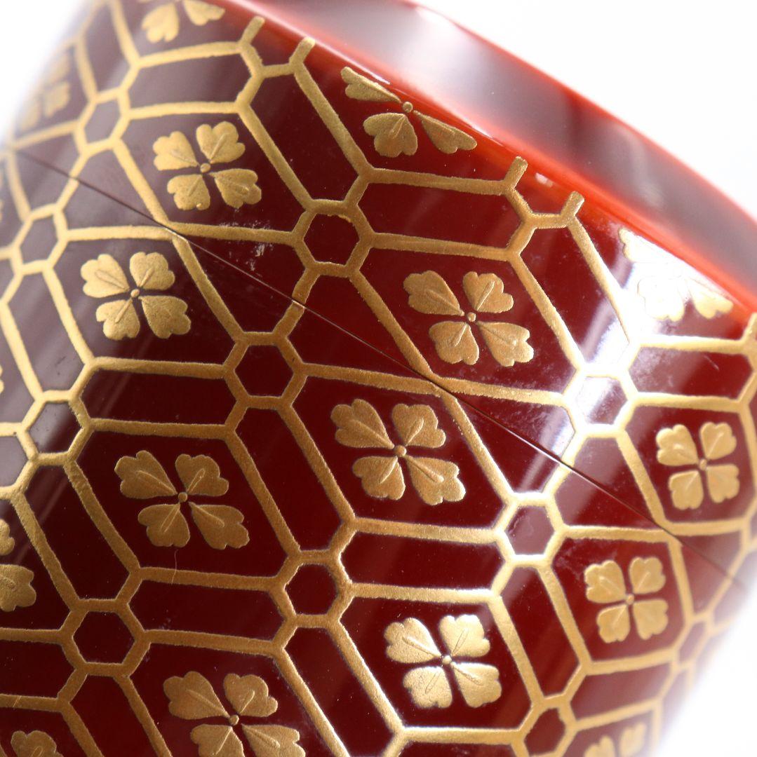 清瀬一光作 小紋菊桐蒔絵 雪吹 薄茶器 金梨子地 茶道具 共箱　ST950