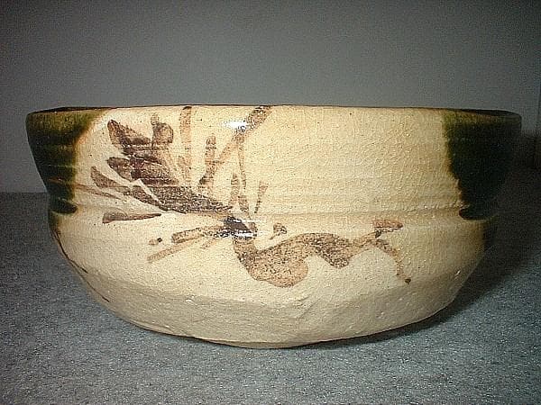 藍草　織部抹茶碗　M59