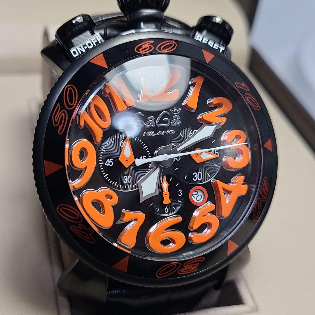 専用❗【未使用品】ガガミラノ　マヌアーレ48MM　社外レザーベルト　稼働品