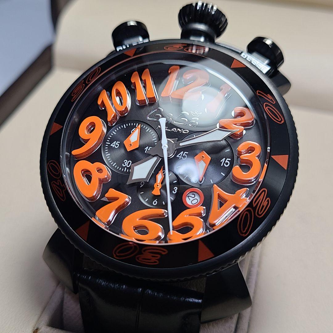 専用❗【未使用品】ガガミラノ　マヌアーレ48MM　社外レザーベルト　稼働品