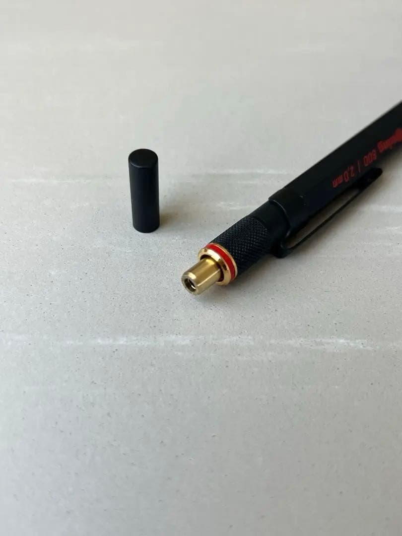 〈廃番品〉rotring 800 芯ホルダー2.0mm クラッチノック式 黒+芯