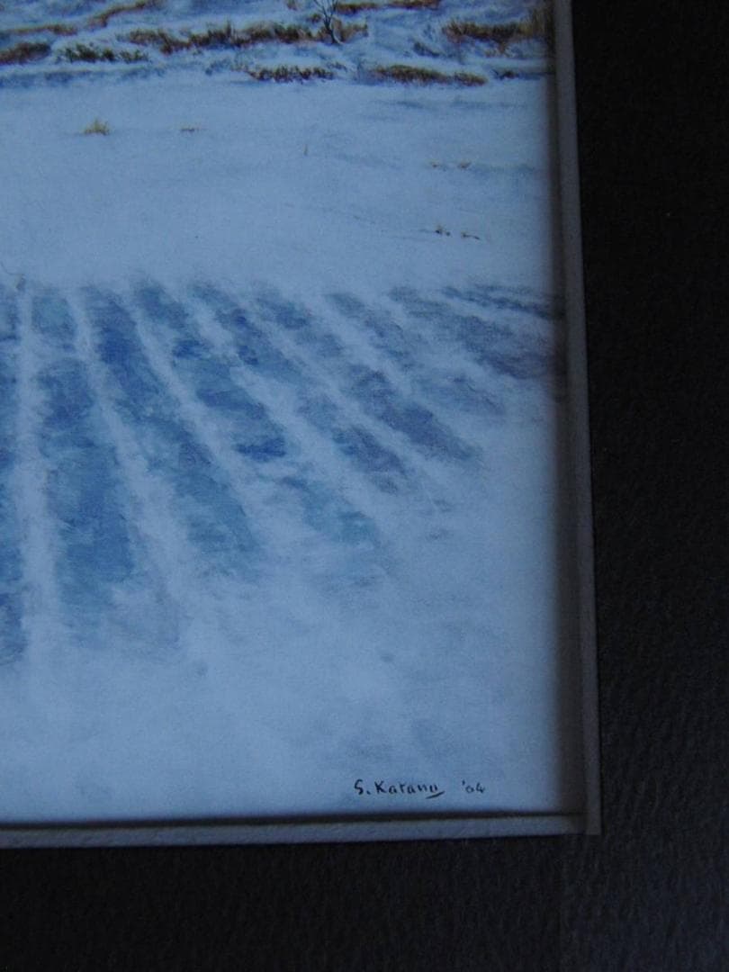 片野四郎、【冬ざれ】、希少な額装用画集より、新品額装付、状態良好