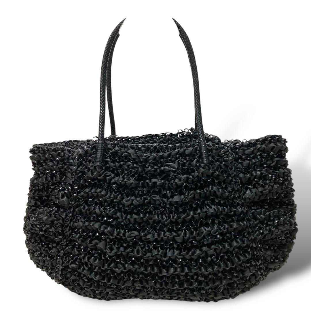 【美品】アンテプリマ　ワイヤーバッグ　トート　黒　手提げ　肩掛け　パーティー