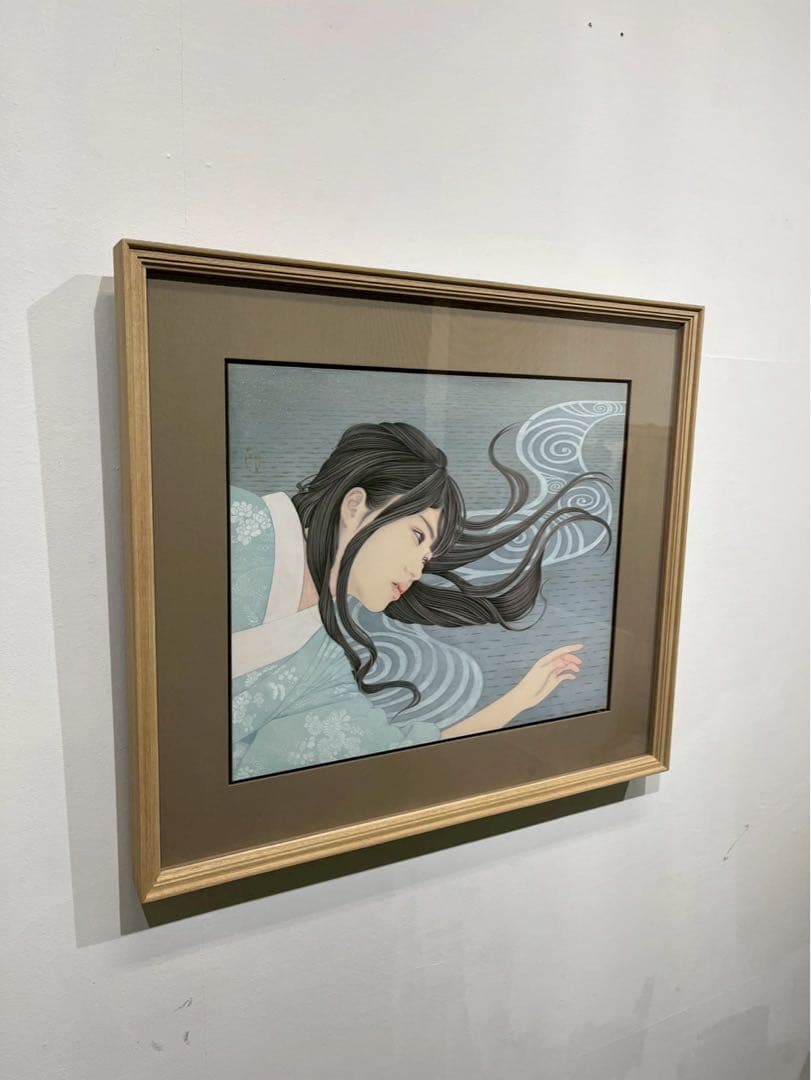 宮﨑優「生流」日本画 共シール付き 額装