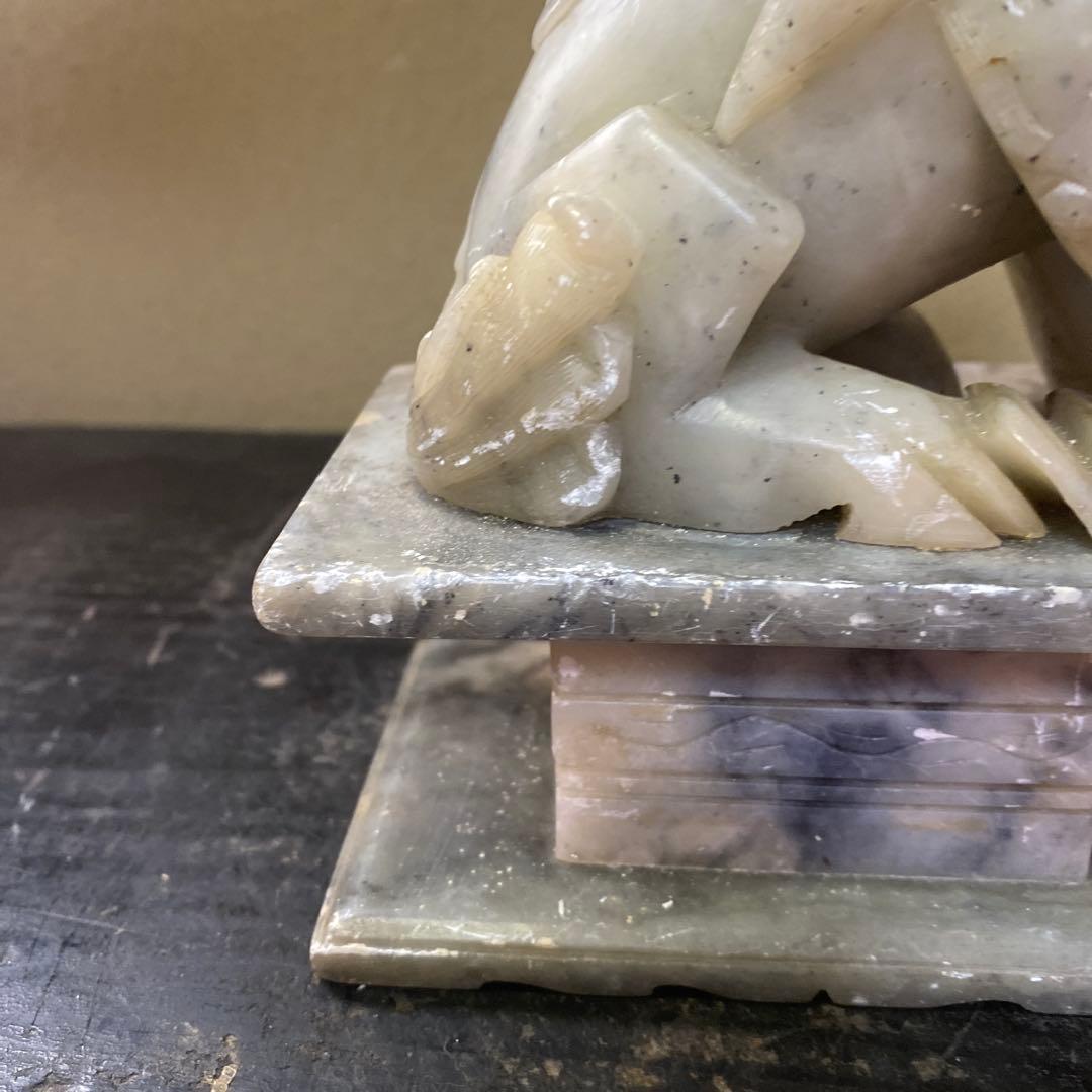 白玉製獅子像2体セット