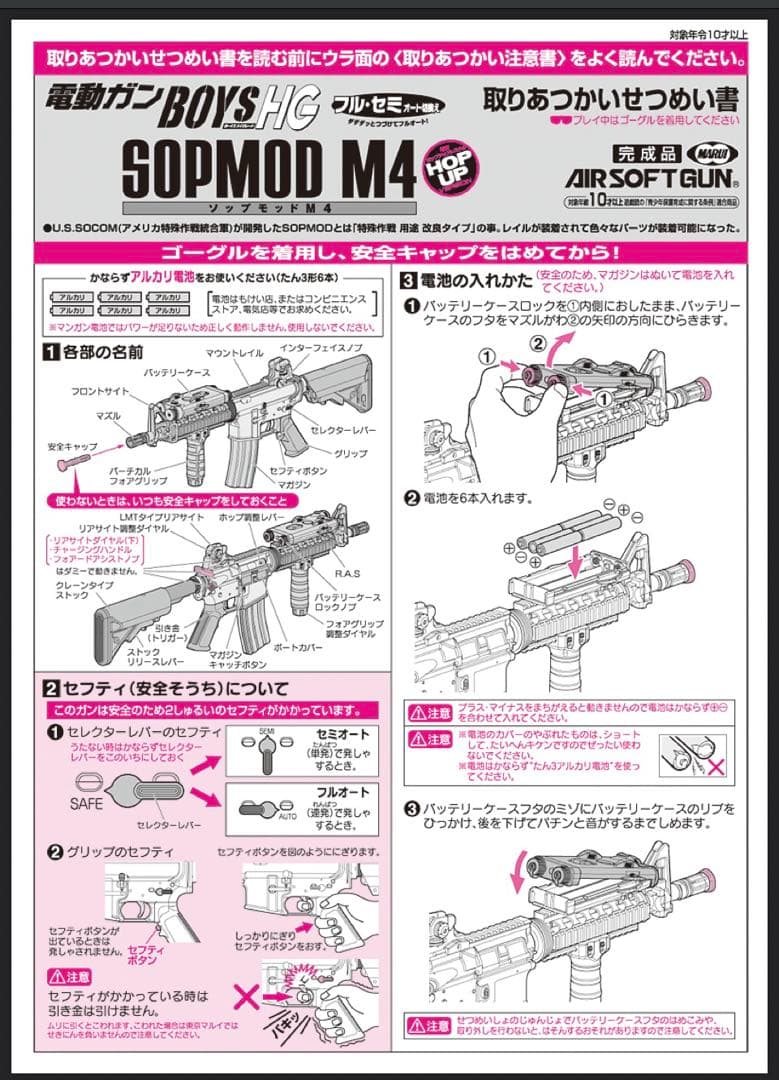化粧箱付き　美品　東京マルイ カスタム品　SOPMOD M4 金属ピニオンギア