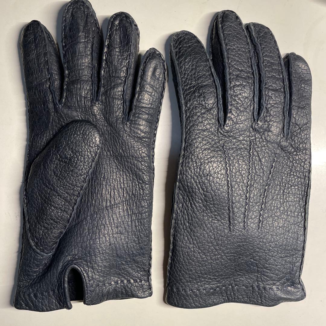 MEROLA ペッカリー革 ブラック（黒色）ライニングなし　サイズ約８