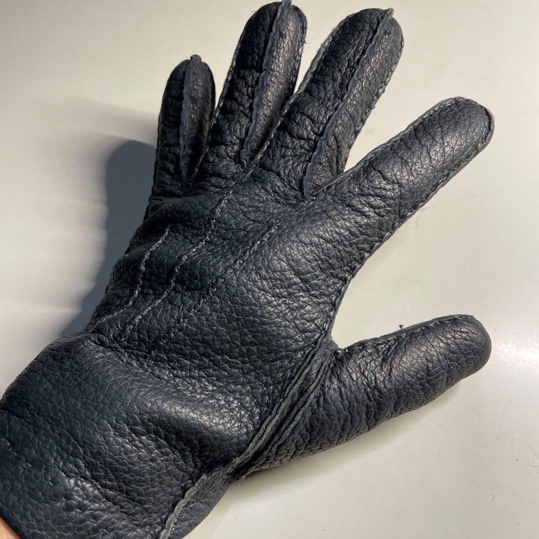 MEROLA ペッカリー革 ブラック（黒色）ライニングなし　サイズ約８