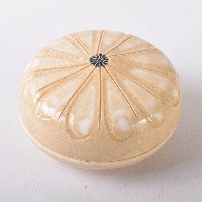 茶道具　春香堂　葵窯　加藤春二作　菊花　千年菊方　香合　共箱　V　7850