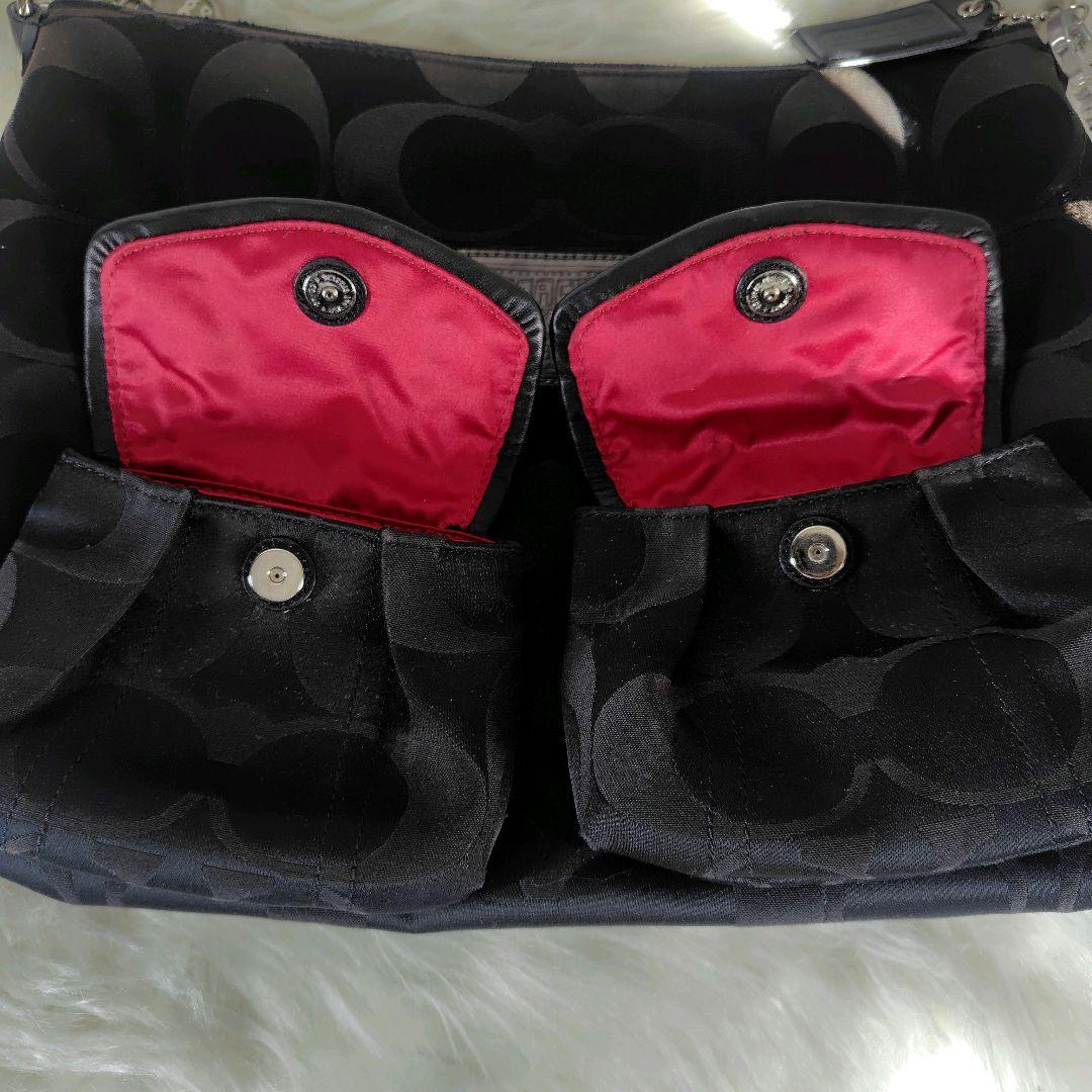 COACH　y2k poppy　ショルダーバッグ　黒　ポピー　大容量