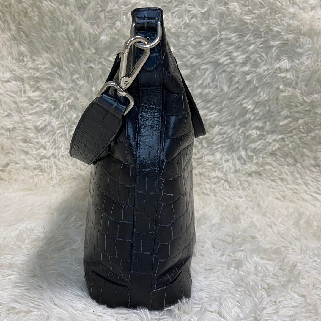 Daniel&Bob ビジネスバッグ クロコ型押し 2way ダークネイビー