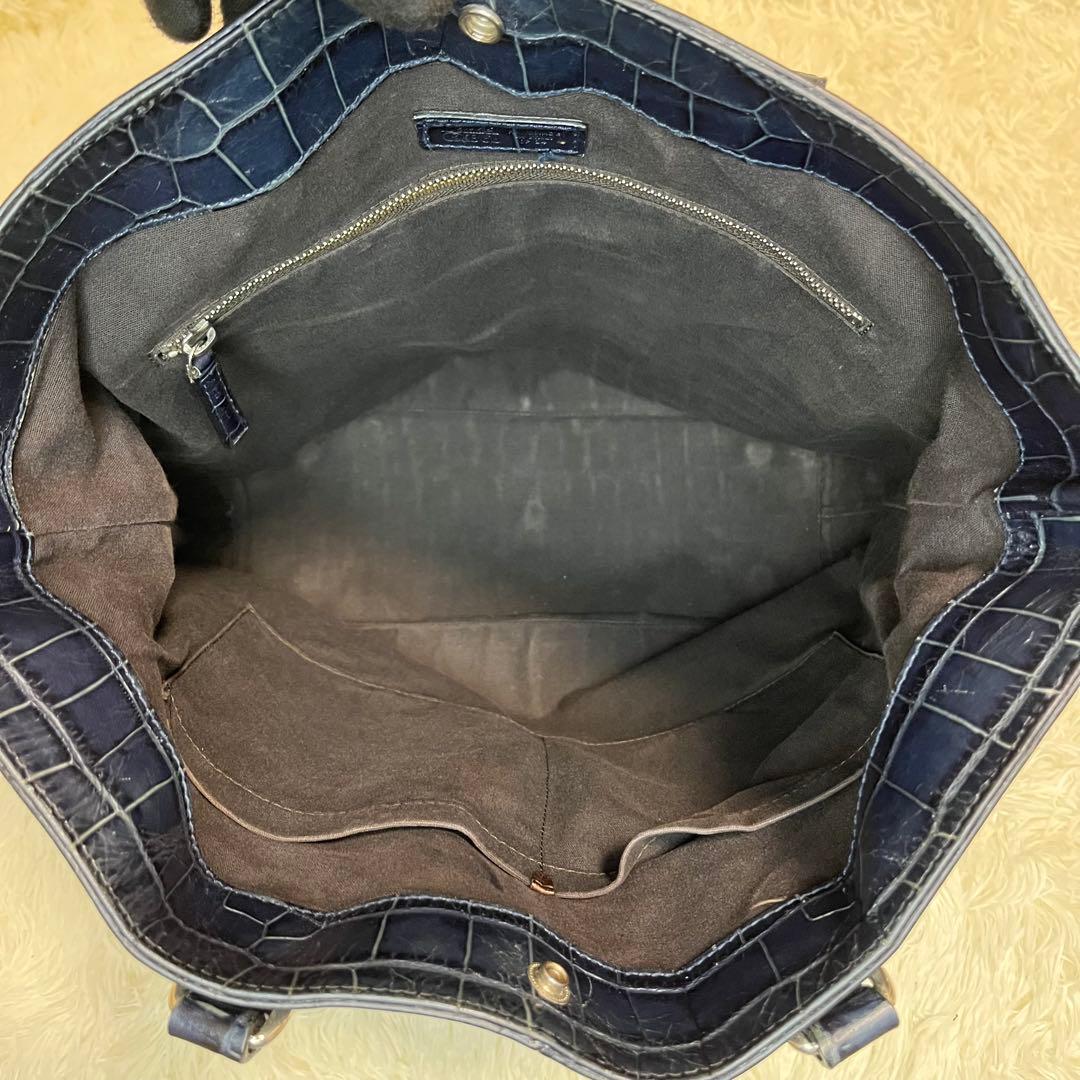 Daniel&Bob ビジネスバッグ クロコ型押し 2way ダークネイビー