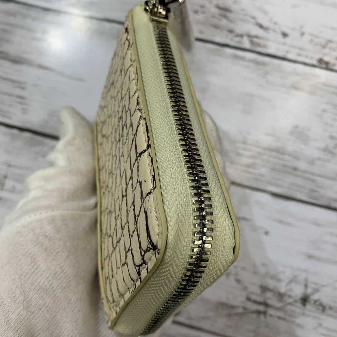 バニラクロコ・目地染・クロコダイル財布・L字型・コンパクト財布・ワニ革・鰐革