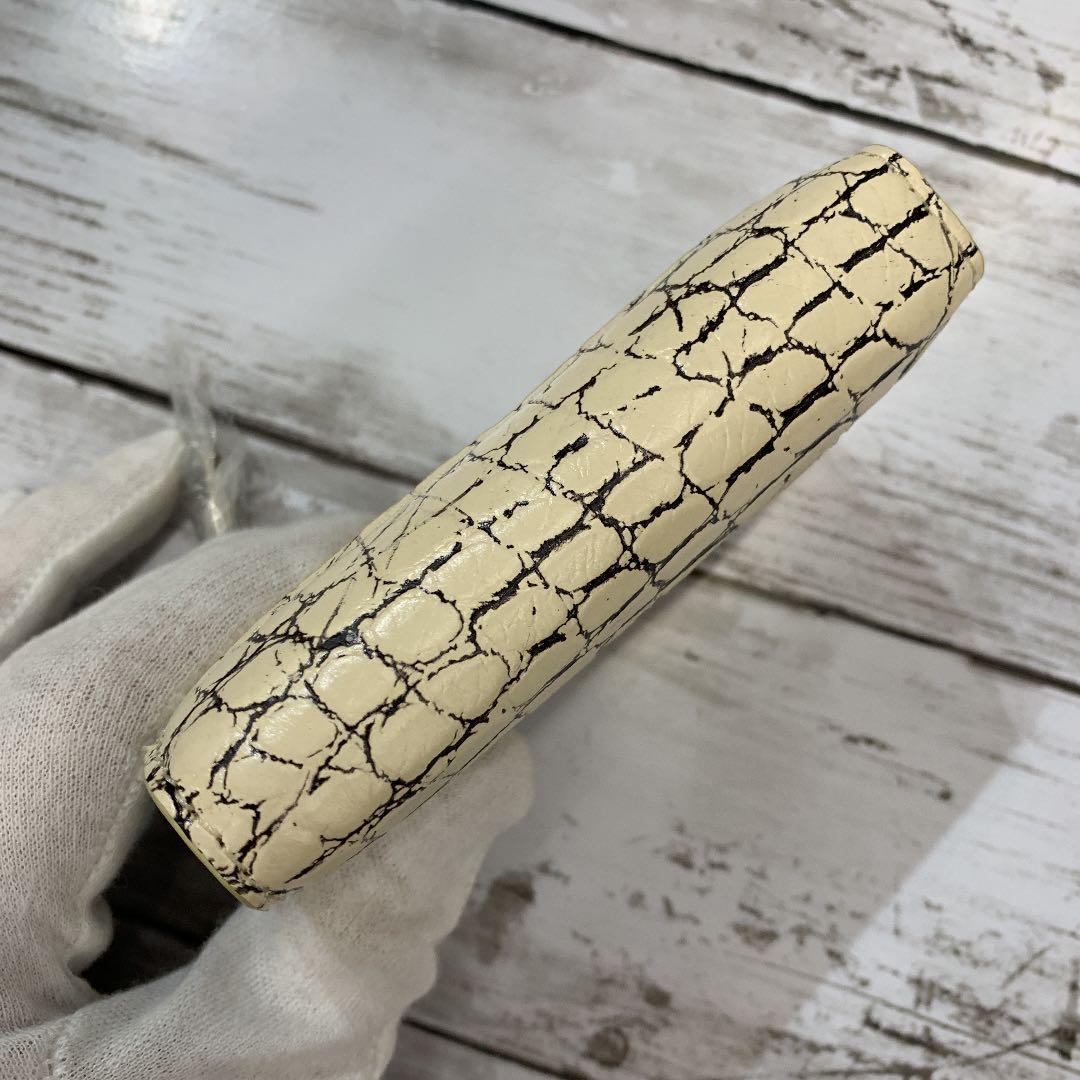 バニラクロコ・目地染・クロコダイル財布・L字型・コンパクト財布・ワニ革・鰐革