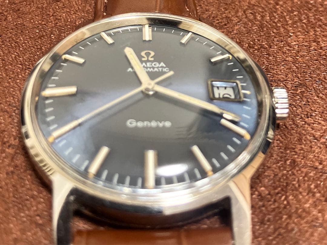 【OH済】オメガ ジュネーブ 自動巻 青文字盤Ref:166.070