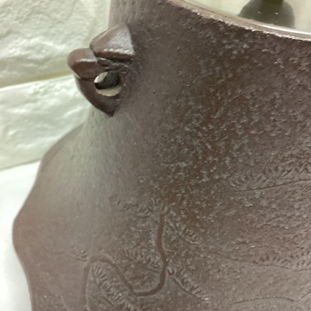 S 浜松地紋　富士釜　佐藤怙光造　佐藤清　清光堂　鋳鉄製　鉄製